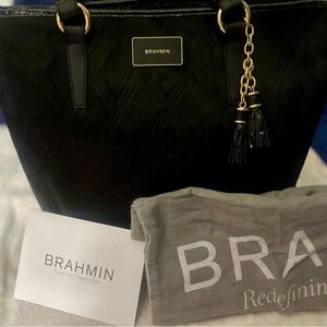 Rare Brahim Large Asher Black Greenwich Tote/Purse